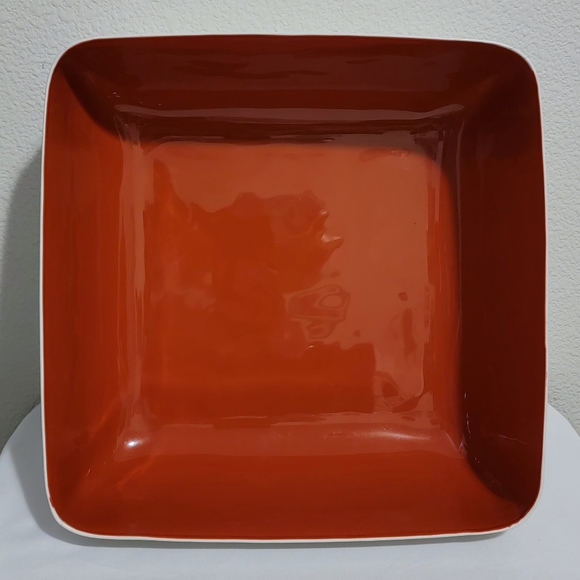 Threshold, Red and White 12.25" Decorative Ceramic and Enamel Bowl - Picture 2 of 4